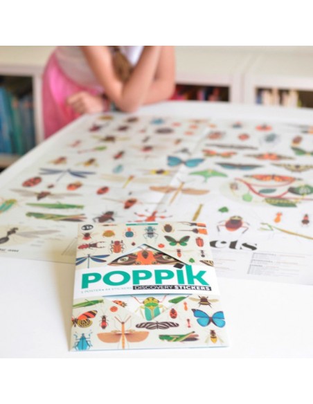Poster Pédagogique + 44 stickers INSECTES (6-12 ans) - POPPIK