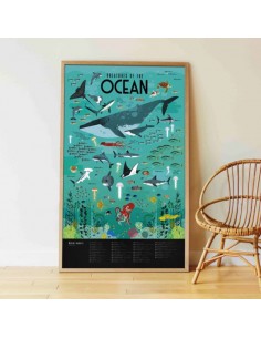 Poster pédagogique + 59 stickers OCÉANS (6-12 ans) - POPPIK 2