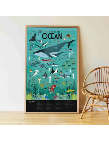 Poster pédagogique + 59 stickers OCÉANS (6-12...