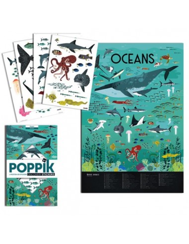 Poster pédagogique + 59 stickers OCÉANS (6-12...