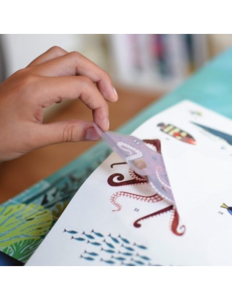 Poster pédagogique + 59 stickers OCÉANS (6-12 ans) - POPPIK