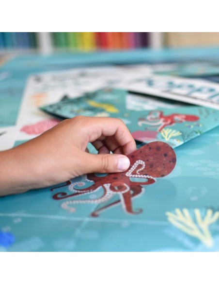 Poster pédagogique + 59 stickers OCÉANS (6-12 ans) - POPPIK