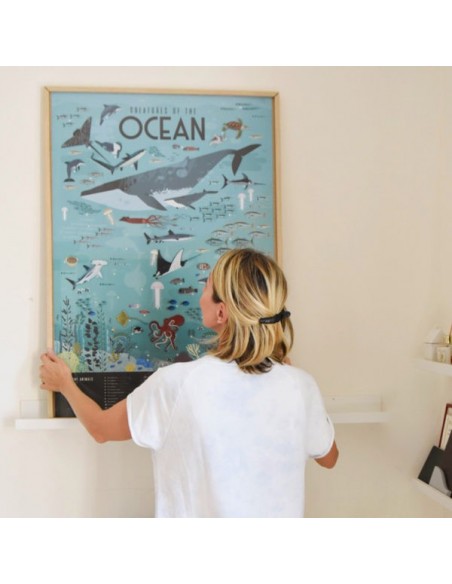 Poster pédagogique + 59 stickers OCÉANS (6-12 ans) - POPPIK