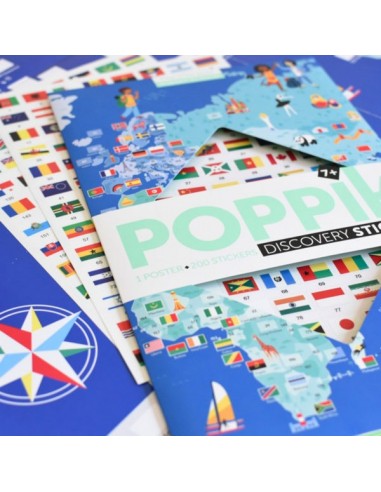 Poster pédagogique + 200 stickers DRAPEAUX DU...