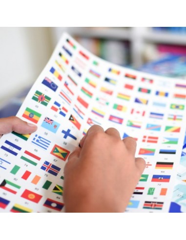 Poster pédagogique + 200 stickers DRAPEAUX DU...