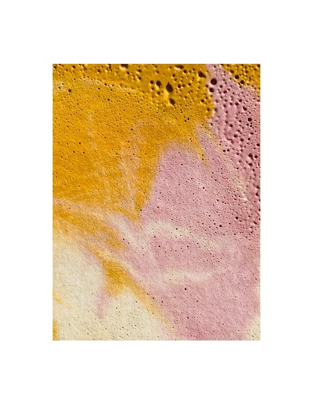 Lampe cube béton marbré rose et jaune - JUNNY