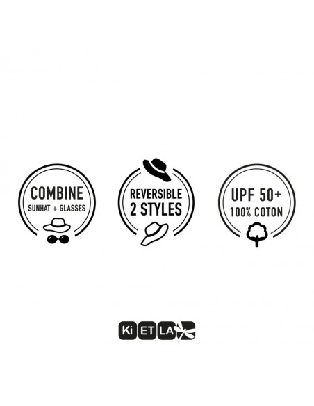 Chapeau Kapel Anti-UV réversible bébé/enfant Swimming Pool - KI ET LA