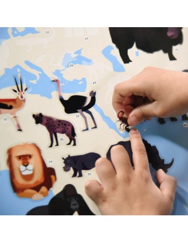 Poster pédagogique + 67 stickers ANIMAUX DU...