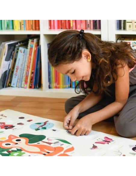Poster pédagogique + 60 stickers DANS LA FORÊT (3-8 ans) - POPPIK