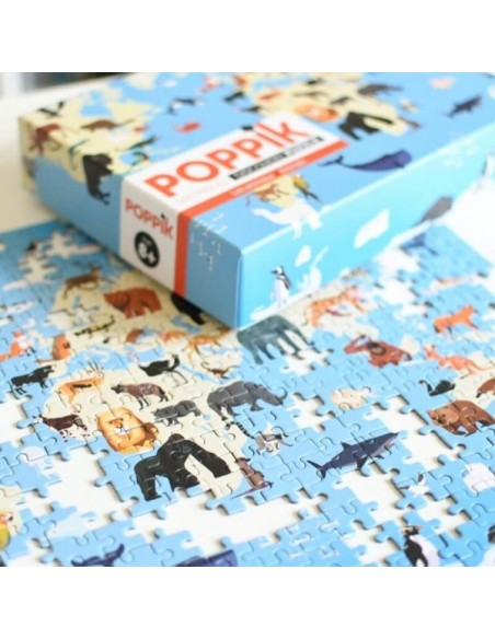 Puzzle éducatif 500 pièces - ANIMAUX - POPPIK 8+