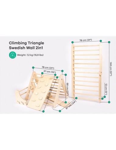Ensemble Triangle d’escalade Pikler et Mur...