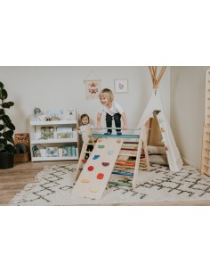 Ensemble Triangle d’escalade Pikler et Mur suédois 2en1 -...