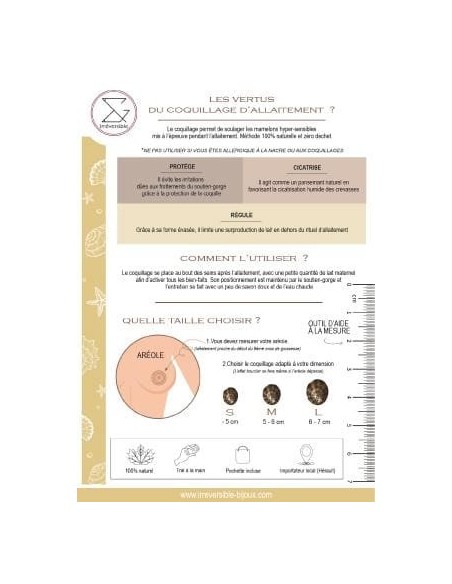 Coquillage d'allaitement mammaire - IRREVERSIBLE