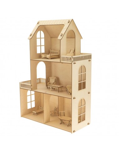 Maison de poupée 3D en bois HIVER - MUNDA MUNDI