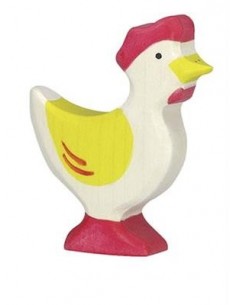 Poule debout jaune - animaux de la ferme - Figurine en...