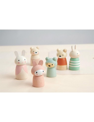 Poupée - Famille Lapin en bois - TENDER LEAF 3+