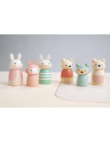 Poupée - Famille Lapin en bois - TENDER LEAF 3+
