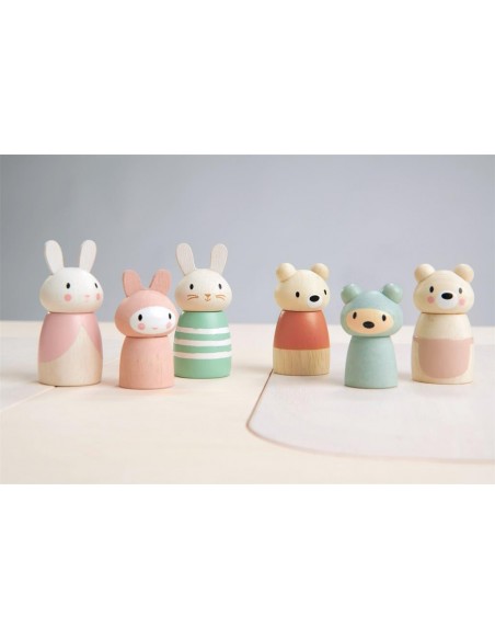 Poupée - Famille Lapin en bois - TENDER LEAF 3+