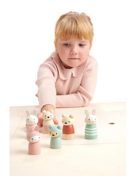 Poupée - Famille Lapin en bois - TENDER LEAF 3+