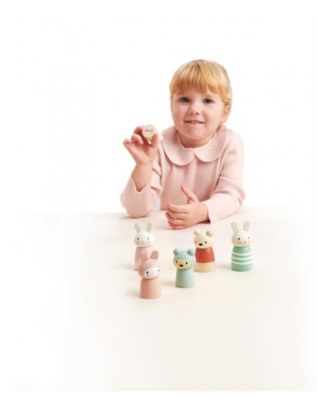 Poupée - Famille Lapin en bois - TENDER LEAF 3+