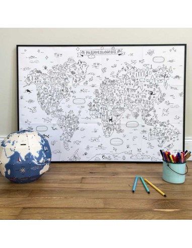Mes posters à colorier - MAPPEMONDE - PIROUETTE...