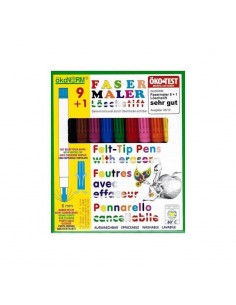 Boîte 9 Feutres à l'eau avec 1 effaceur - ÖKONORM