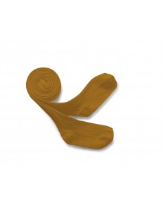 Collants Louise unis à côtes bébé et enfant - moutarde -...