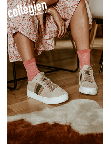 Chaussettes enfant et adulte à côtes brillantes...