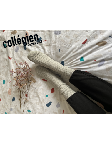 Chaussettes adulte à côtes cachemire et laine -...