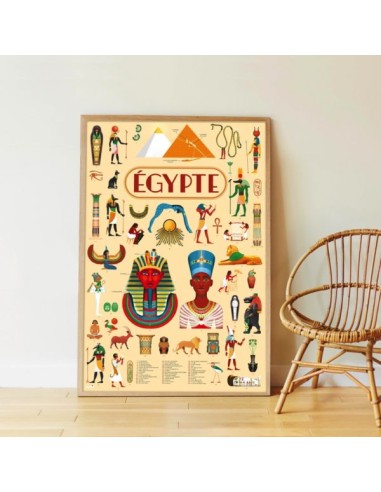 Poster pédagogique + 35 stickers ÉGYPTE ANTIQUE...