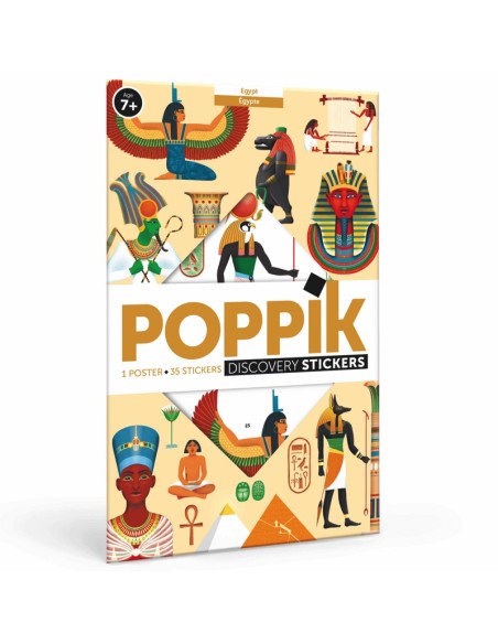 Poster pédagogique + 35 stickers ÉGYPTE ANTIQUE - POPPIK 7+