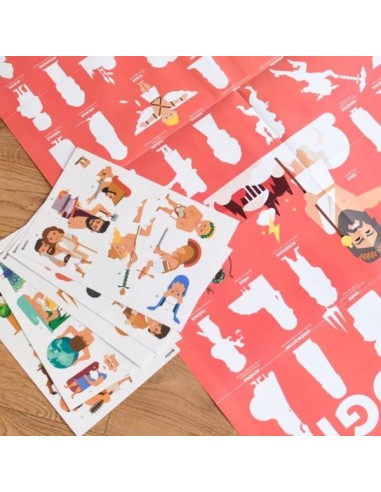 Poster pédagogique + 38 stickers MYTHOLOGIE -...