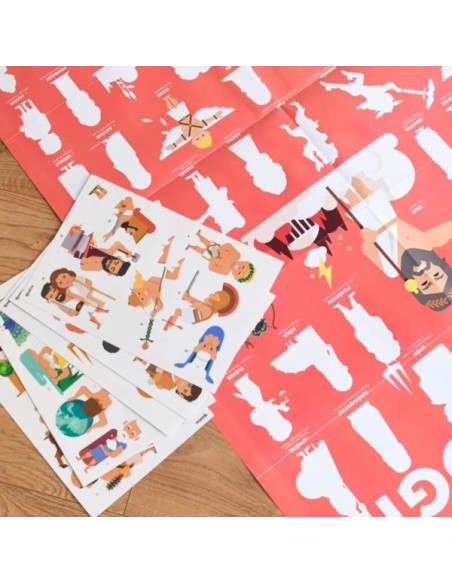 Poster pédagogique + 38 stickers MYTHOLOGIE - POPPIK 7+