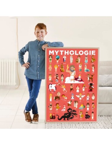 Poster pédagogique + 38 stickers MYTHOLOGIE -...