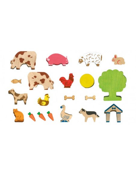 les animaux de la ferme en bois - JEUJURA 3+