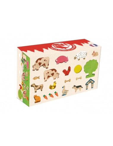 les animaux de la ferme en bois - JEUJURA 3+