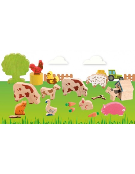 les animaux de la ferme en bois - JEUJURA 3+
