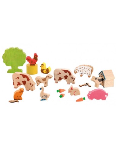 les animaux de la ferme en bois - JEUJURA 3+