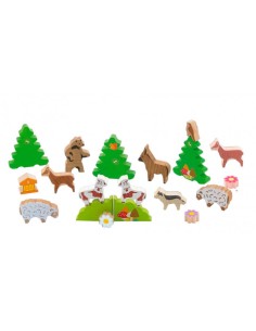 les animaux de la montagne en bois - JEUJURA 3+ 2