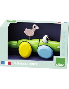 Jouet à trainer Croc & Odile en bois - VILAC 18M+ 2