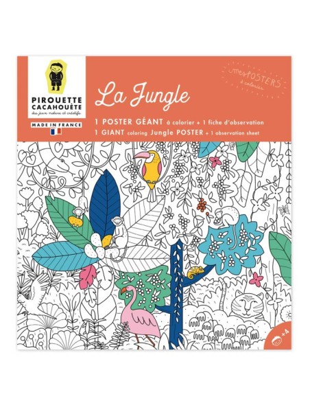 Mes poster à colorier - JUNGLE - PIROUETTE CACAHOUETE 4+