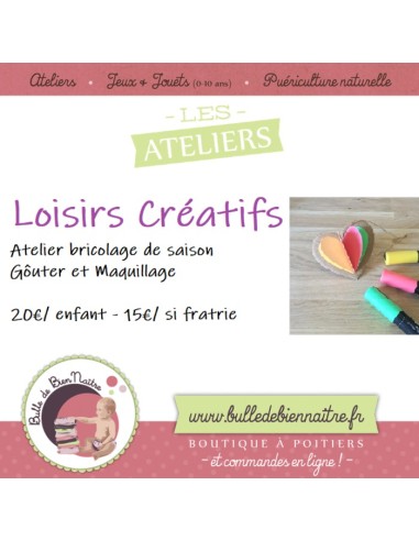 Atelier Loisirs Créatifs dès 3ans