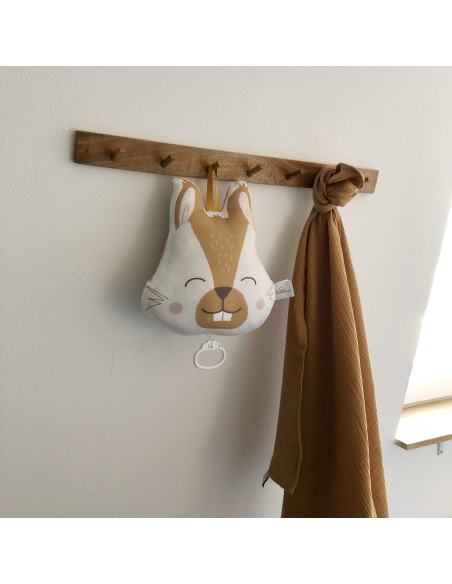 Mini Coussin musical Ecureuil camel - CAROTTE & CIE 0+