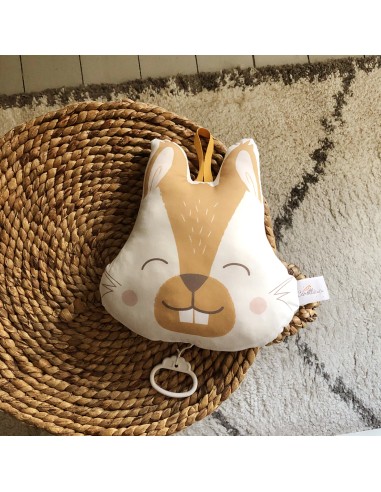 Mini Coussin musical Ecureuil camel - CAROTTE &...