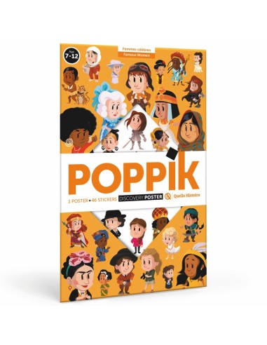 Poster Quelle Histoire + 46 stickers FEMMES CÉLÈBRES (7-12 ans) - POPPIK