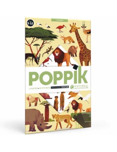 Poster pédagogique + 42 stickers LA SAVANE (5-12 ans) -...