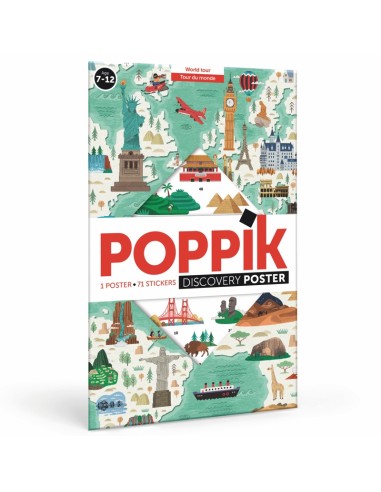 Poster pédagogique + 71 stickers MONUMENTS World Tour (7-12 ans)  - POPPIK