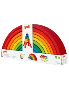 Arc-en-ciel - Jeu de construction arc-en-ciel en bois -...