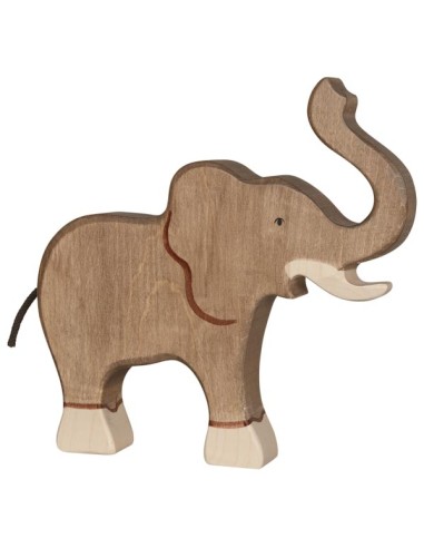 Éléphant trompe haute - animaux de la jungle - figurine en bois - HOLZTIGER