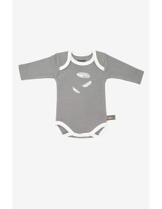 Set de 3 bodies ML coton bio plume grise - KADOLIS 2